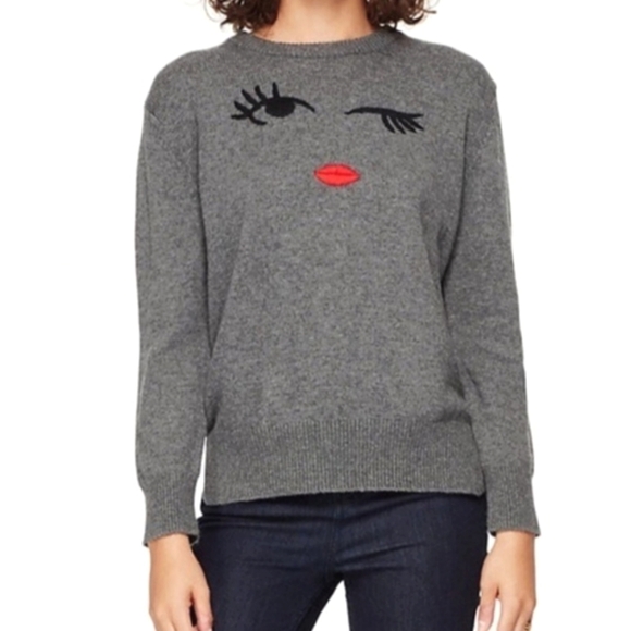 Kate Spade Brome Street winking eye wool blendsweater women´s medium,All Products : American Fashion Style Bags On Sale